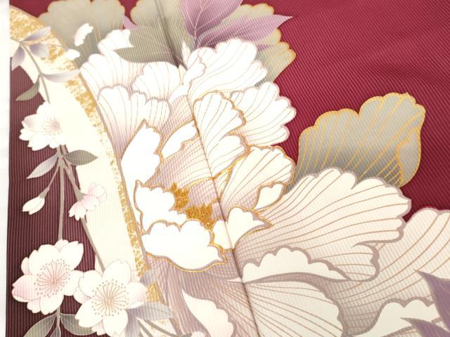 平和屋着物●豪華振袖　駒刺繍　枝垂れ桜文　金彩　正絹　逸品　AABG3576cs