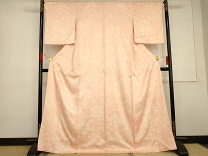 平和屋着物●上質な小紋　花唐草文　正絹　逸品　AABG3627cs