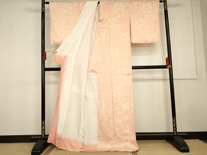 平和屋着物●上質な小紋　花唐草文　正絹　逸品　AABG3627cs