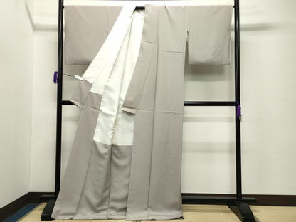 平和屋着物●上質な色無地　潤色　ロング丈　正絹　逸品　CABC8323gh