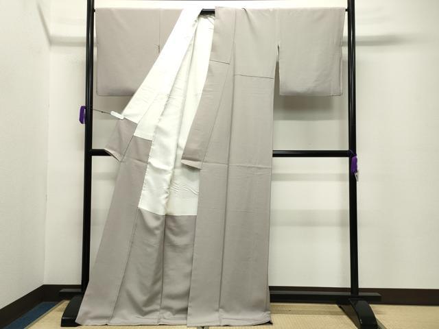 平和屋着物●上質な色無地　潤色　ロング丈　正絹　逸品　CABC8323gh