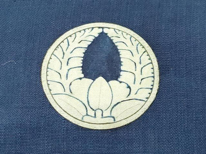 平和屋着物●男性　紬　色紋付　留紺色　正絹　逸品　CABC8311gh