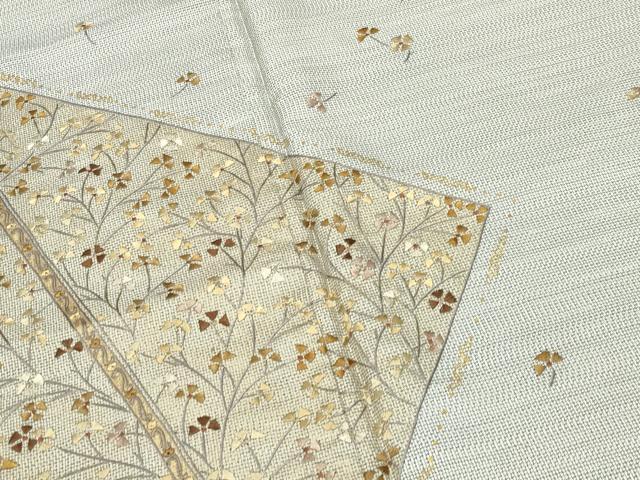 平和屋着物●訪問着　本場縞大島紬　刺繍　舞花文　金彩　大島紬巨匠謹製　証紙付き　ロング丈　正絹　逸品　CABC8319gh