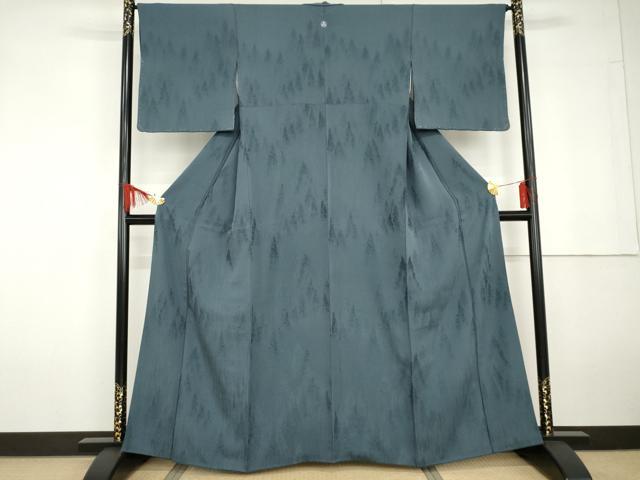 平和屋着物●皇室献上作家　北出与三郎　無地絵羽訪問着　樹林地紋　熨斗目花色地　正絹　逸品　AABG5287cs