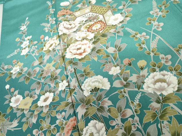 平和屋着物●訪問着　流水枝花文　暈し染め　金彩　正絹　逸品　AABG5323cs