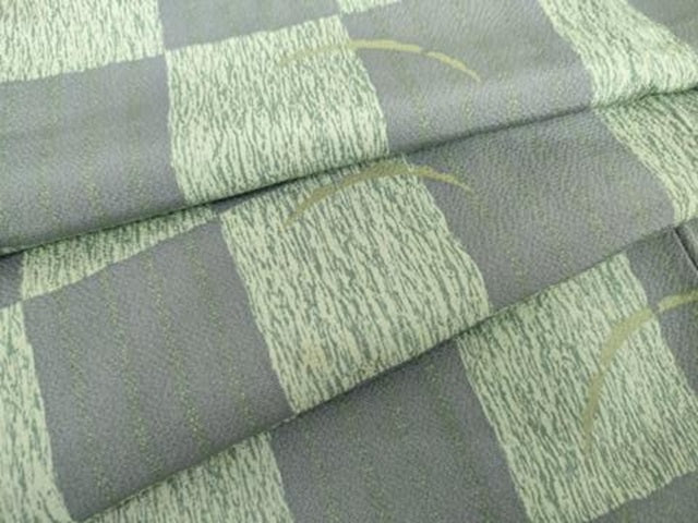 平和屋着物●上質な小紋　雪芝市松文　正絹　逸品　AABG5324cs