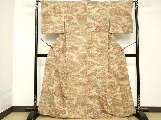 平和屋着物■上質な小紋　霞文　正絹　逸品　DABC4882cd