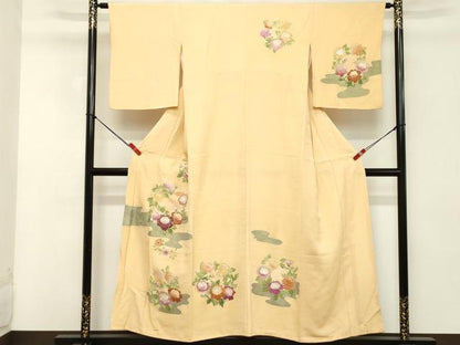 平和屋着物■訪問着 草花文 牡丹 金彩 正絹 逸品 DABC4907cd