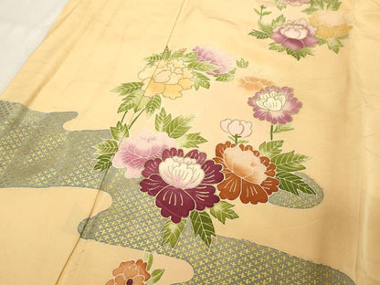 平和屋着物■訪問着 草花文 牡丹 金彩 正絹 逸品 DABC4907cd