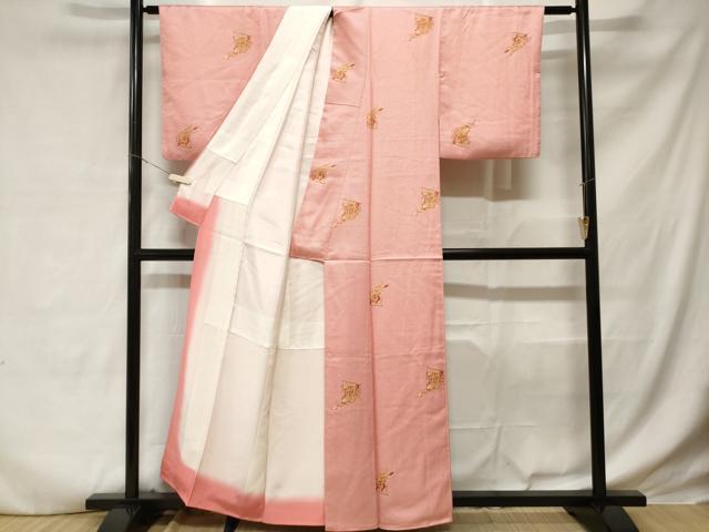 平和屋着物■上質な小紋　几帳花文　行儀　正絹　逸品　CABD3860ev