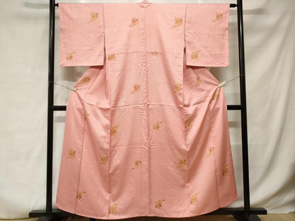 平和屋着物■上質な小紋　几帳花文　行儀　正絹　逸品　CABD3860ev