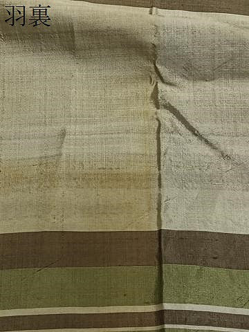 平和屋着物∞男性　長羽織　縞　正絹　逸品　CABD4569ua
