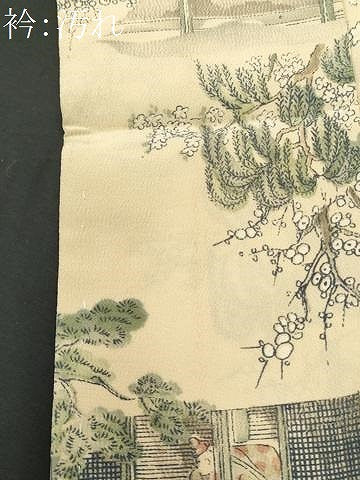 平和屋着物■上質な小紋　風景文　正絹　逸品　CABD6144fb