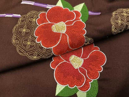 平和屋着物●白石麻衣　女性　行灯袴　刺繍　舞花文　金糸　暈し染め　洗える着物　AABG5728ph