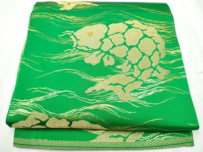 平和屋着物●丸帯　荒磯　金糸　正絹　逸品　CABD5902hy