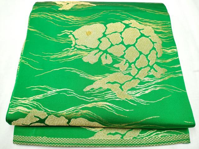 平和屋着物●丸帯　荒磯　金糸　正絹　逸品　CABD5902hy