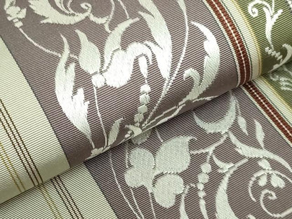 平和屋着物●極上　本場筑前博多織　両面　全通柄袋帯　花唐草間道　逸品　DZAB5314kh6