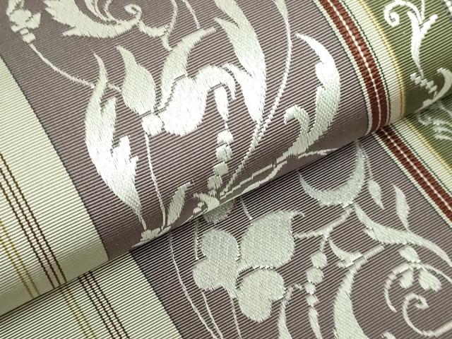 平和屋着物●極上　本場筑前博多織　両面　全通柄袋帯　花唐草間道　逸品　DZAB5314kh6
