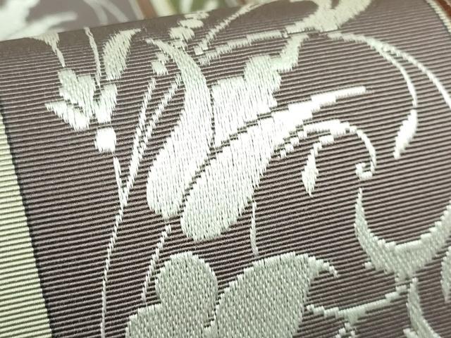 平和屋着物●極上　本場筑前博多織　両面　全通柄袋帯　花唐草間道　逸品　DZAB5314kh6