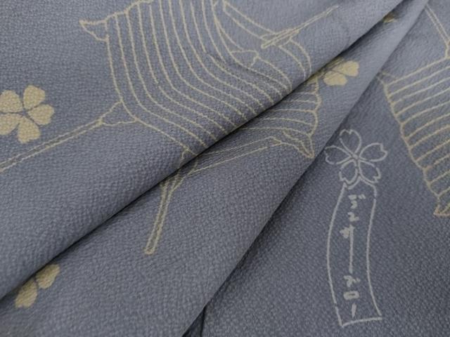 平和屋着物●世界的人形師　辻村寿三郎　ジュサブロー　小紋　花糸巻　正絹　逸品　AABG5343cs