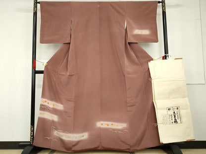 平和屋着物●銀座　志ま亀　訪問着　花唐草文　暈し染め　たとう紙付き　正絹　逸品　AABG5351cs