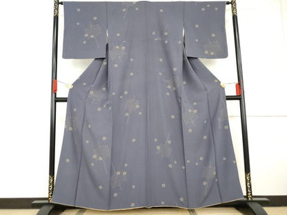 平和屋着物●世界的人形師　辻村寿三郎　ジュサブロー　小紋　花糸巻　正絹　逸品　AABG5343cs