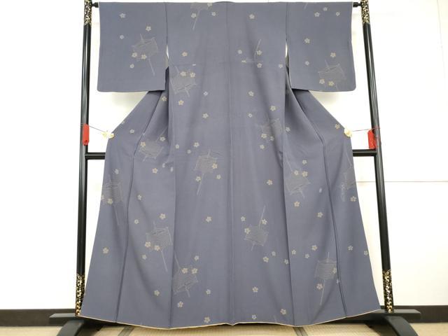 平和屋着物●世界的人形師　辻村寿三郎　ジュサブロー　小紋　花糸巻　正絹　逸品　AABG5343cs