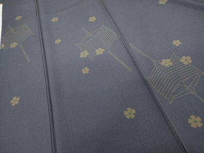 平和屋着物●世界的人形師　辻村寿三郎　ジュサブロー　小紋　花糸巻　正絹　逸品　AABG5343cs