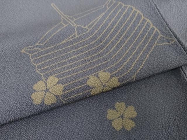 平和屋着物●世界的人形師　辻村寿三郎　ジュサブロー　小紋　花糸巻　正絹　逸品　AABG5343cs