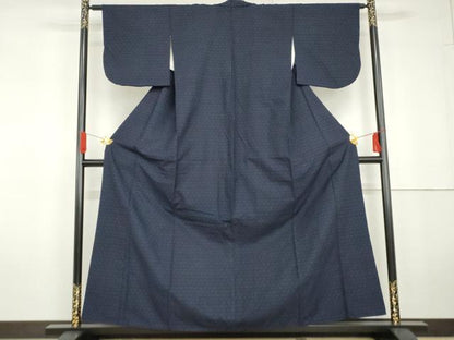 平和屋着物●綿薩摩　100亀甲　菱繋ぎ　木綿　AABG5377cs