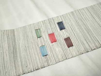 平和屋着物●つけ帯　紬地　幾何学文様　正絹　逸品　CABD5951hy