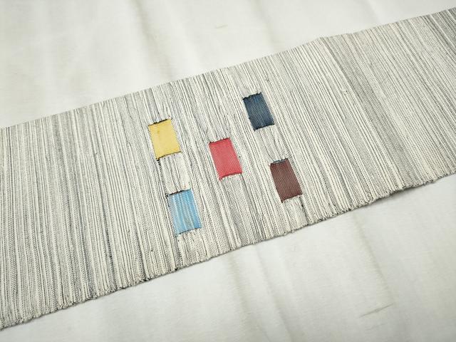 平和屋着物●つけ帯　紬地　幾何学文様　正絹　逸品　CABD5951hy
