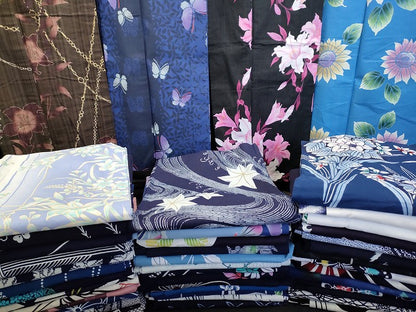 平和屋本店■浴衣 まとめて 45点 蝶 花柄 向日葵 竜田川文様 ラメ Pinky&Dianne など 着用可能多数 未使用品あり ppp3477