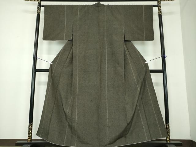 平和屋着物●上質な紬　縞　正絹　逸品　DABB4883ps
