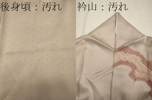 平和屋着物■訪問着　絞り　刺繍　舞蝶草花丸文　金彩　正絹　逸品　CABD6522oy