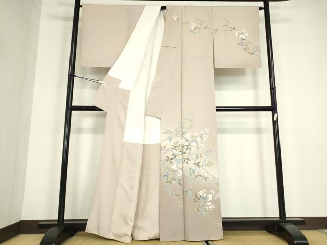 平和屋着物●訪問着　友禅　作家物　枝花文　暈し染め　正絹　逸品　DABC3245az