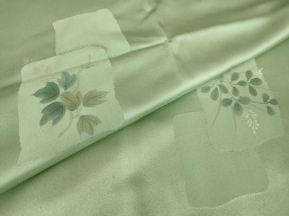 平和屋着物●長襦袢　無双仕立て　手描き　色紙花文　正絹　逸品　DABC3248az