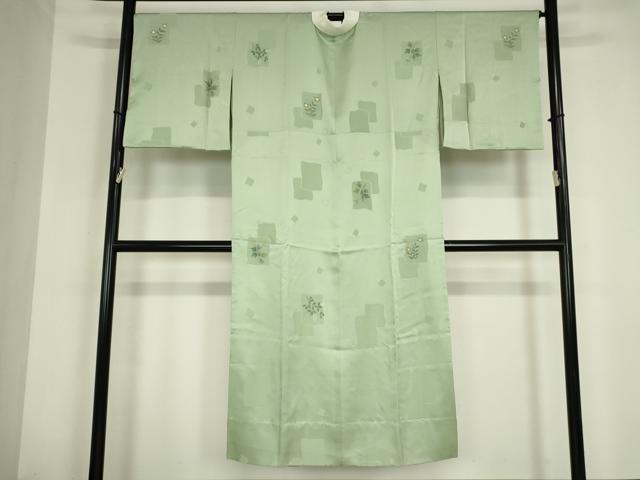 平和屋着物●長襦袢　無双仕立て　手描き　色紙花文　正絹　逸品　DABC3248az
