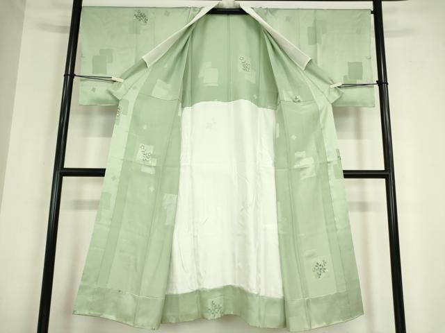 平和屋着物●長襦袢　無双仕立て　手描き　色紙花文　正絹　逸品　DABC3248az