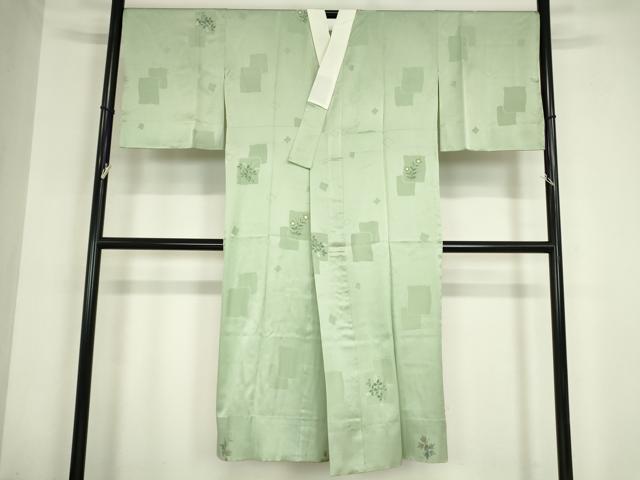 平和屋着物●長襦袢　無双仕立て　手描き　色紙花文　正絹　逸品　DABC3248az