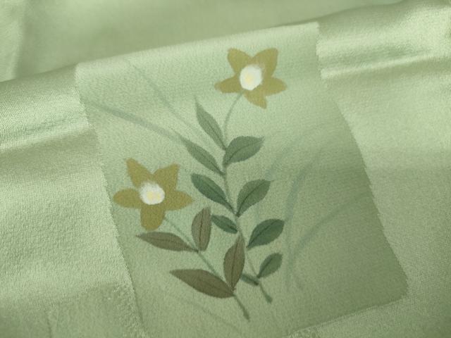 平和屋着物●長襦袢　無双仕立て　手描き　色紙花文　正絹　逸品　DABC3248az