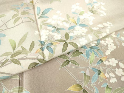 平和屋着物●訪問着　友禅　作家物　枝花文　暈し染め　正絹　逸品　DABC3245az