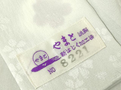 平和屋着物●長襦袢　無双仕立て　舞桜文　暈し染め　やまと誂製　正絹　逸品　DABC3261az