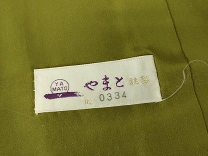 平和屋着物●ファッションデザイナー 花井幸子監修　色無地　青丹色　やまと誂製　正絹　逸品　DABC3283az