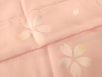 平和屋着物●振袖用長襦袢　袷　半襟刺繍　桜に兎　正絹　逸品　DABC3263az