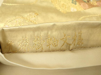平和屋着物▼西陣 六通柄袋帯 光琳掛軸文様 金糸 正絹 逸品 DABC3360az