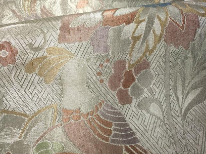 平和屋着物▼六通柄袋帯 花鳥文 金銀糸 正絹 逸品 AABF7949wj