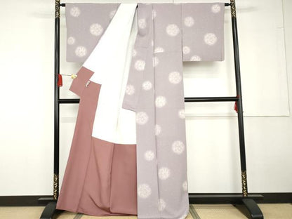 平和屋着物●上質な小紋　桜丸文　暈し染め　正絹　逸品　AABG5383cs