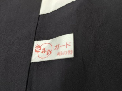 平和屋着物●訪問着　本場大島紬　染大島　蔦の葉文　黒地　金彩　正絹　逸品　AABG5397cs