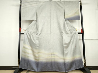 平和屋着物●久保田一竹　幻の辻が花　訪問着　霞文　暈し染め　金通し地　鈴乃屋扱い　正絹　逸品　AABG5433cs